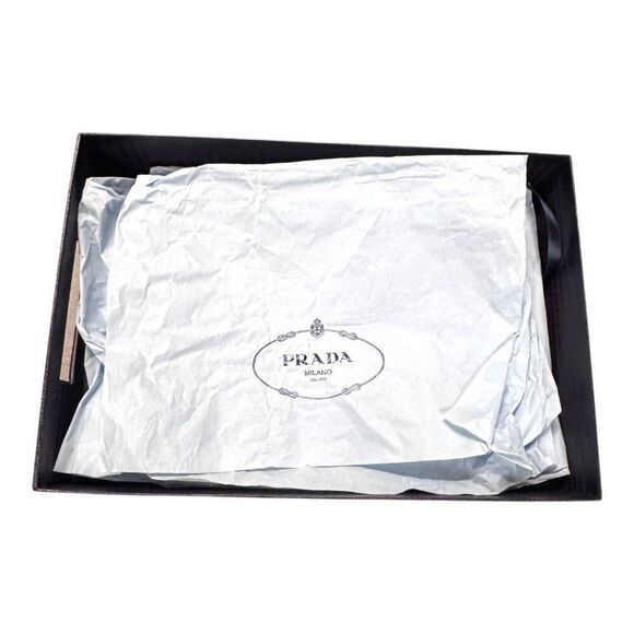 Prada Blue Faux Leather Document Holder Scarf Blanket EMPTY GIFT Box 10x15x3 - Picture 9 of 9